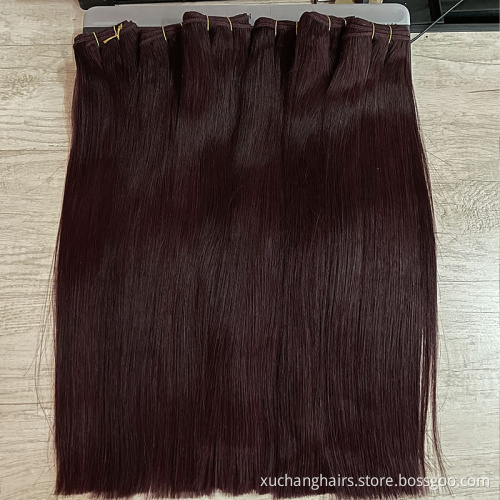 Wholesale Color Highlighted Red extension Hair weft 100% Remy hair extension raw indian cheap human Hair Bundles Vendor